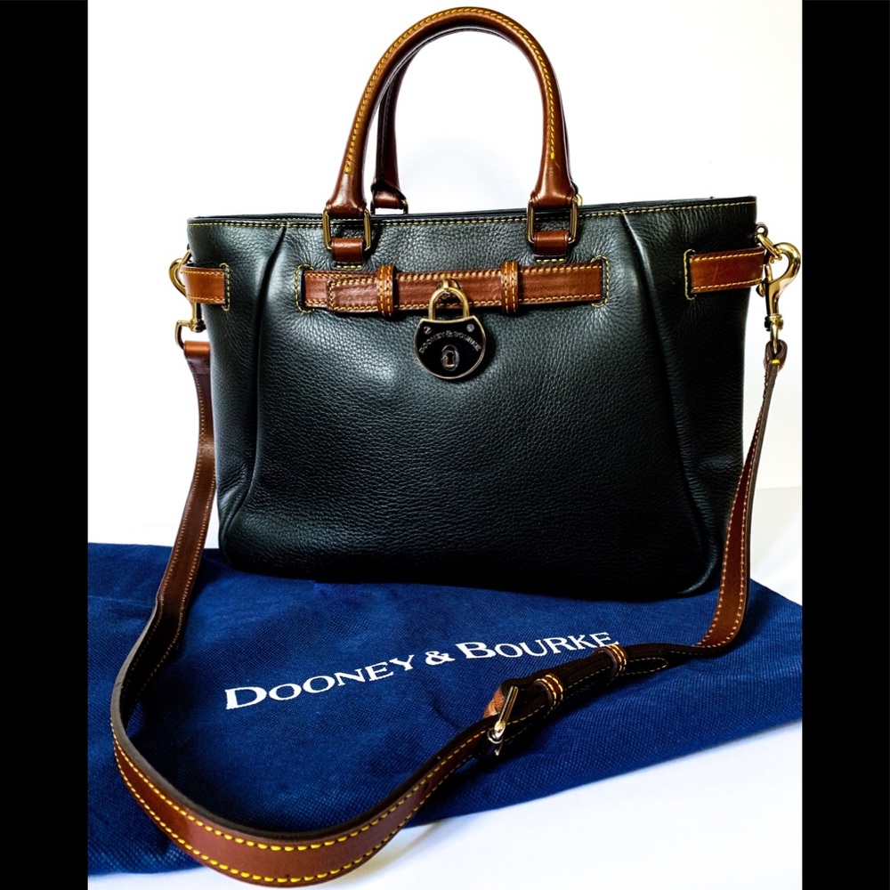 Dooney & Bourke leather satchel black brown NWOT